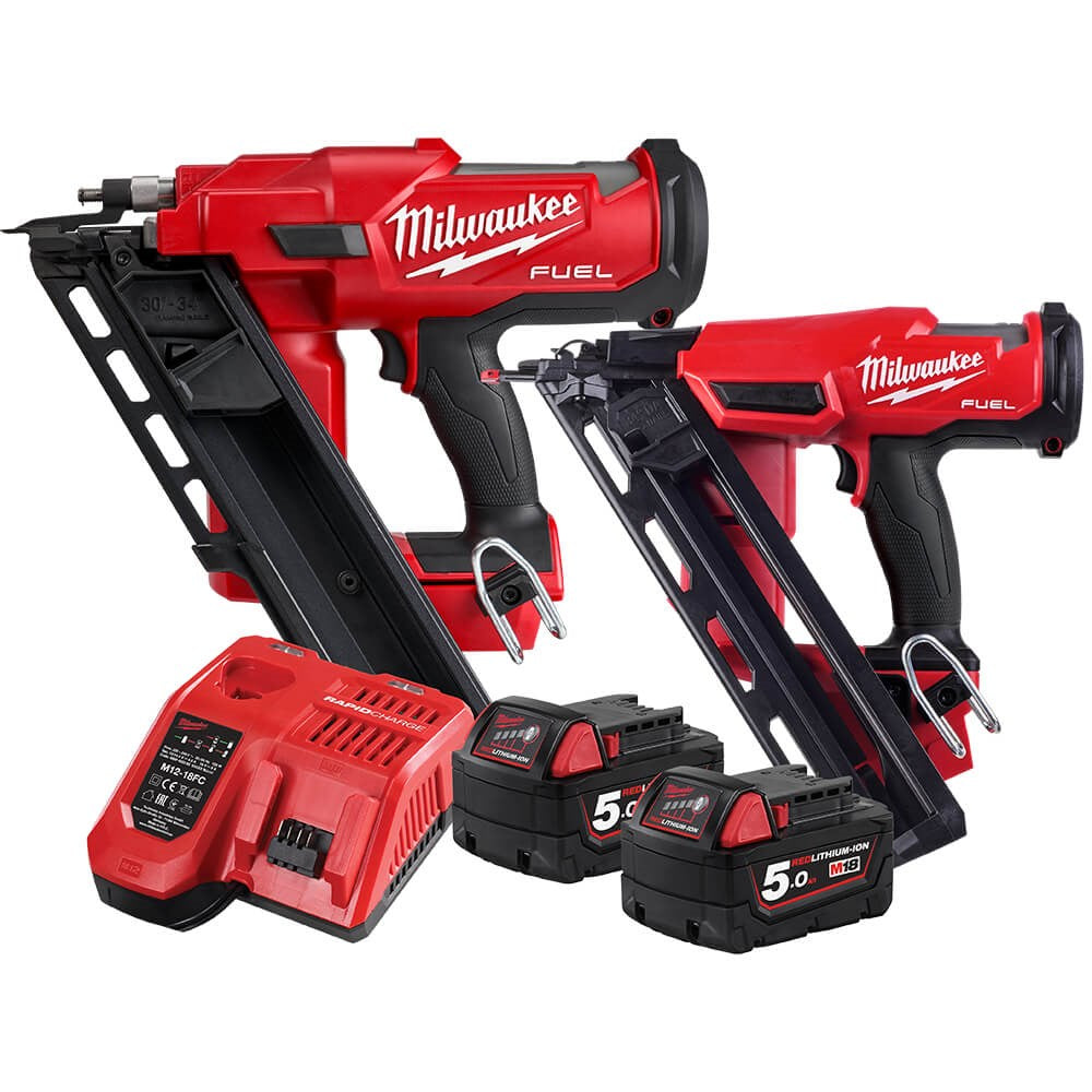 Milwaukee Nail Gun Kit M18 Fuel Nail Gun Combo Kit M18FPP2FN-502B
