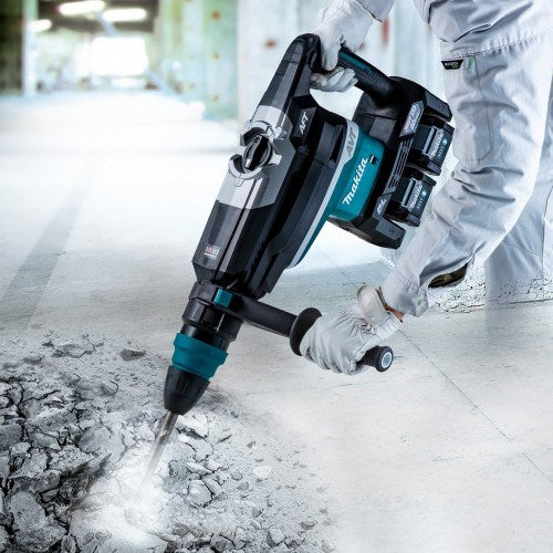 Makita 80V Max (40Vx2) BRUSHLESS 52mm SDS Max Rotary Hammer Kit - Includes 2 x 5.0Ah Battery, Dual Port Rapid Charger & Plastic Case