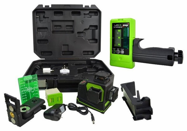 Imex Green 3D 360 Green Beam Beam Multi  Line Laser Ultra Bright Beam Li-Ion Battery