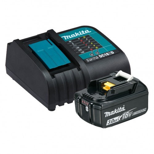 Makita 18V Single Port Optimum Charger with 3.0Ah battery