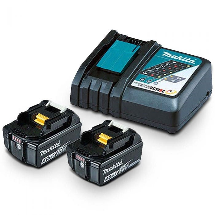 Makita 18V Single Port Rapid Battery Charger with 2 x 4.0Ah battery