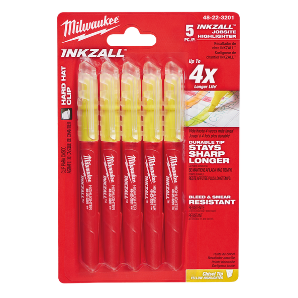 Milwaukee Inkzall Jobsite Highlight.Yellow 5pk
