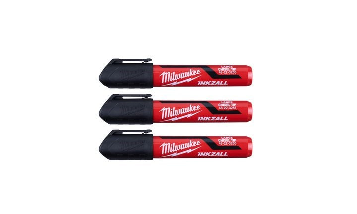 Milwaukee INKZALL? L Chisel Tip Mrkr 6.2mm Blk 3pk
