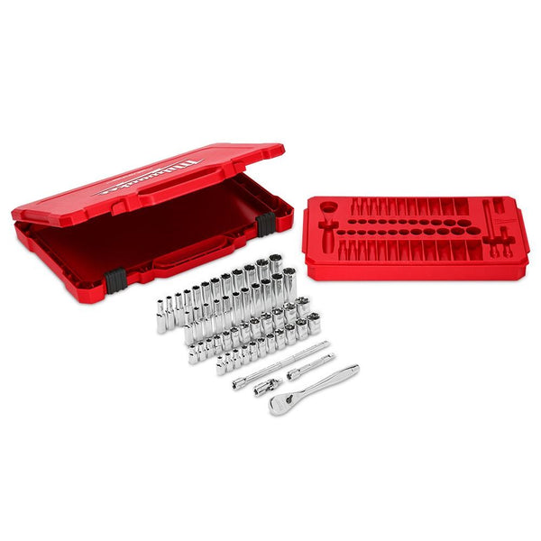 Milwaukee 1/4? Drive 50pc Ratchet & Socket Set SAE & Metric