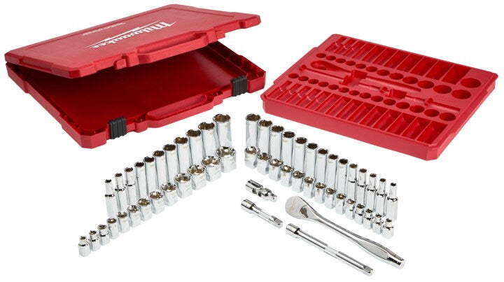 Milwaukee 3/8? Drive 56pc Ratchet & Socket Set SAE & Metric