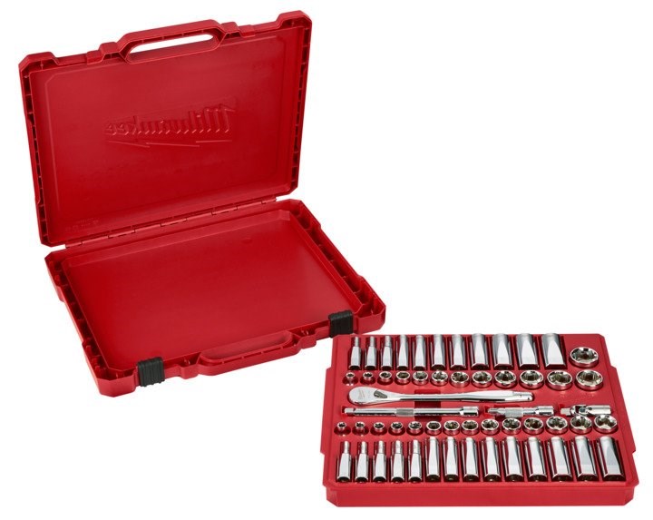 Milwaukee 3/8? Drive 56pc Ratchet & Socket Set SAE & Metric