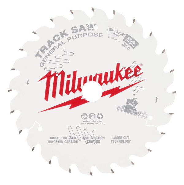 Milwaukee 165mm 6-1/2" 24T Wood Track Saw Blade General Purpose