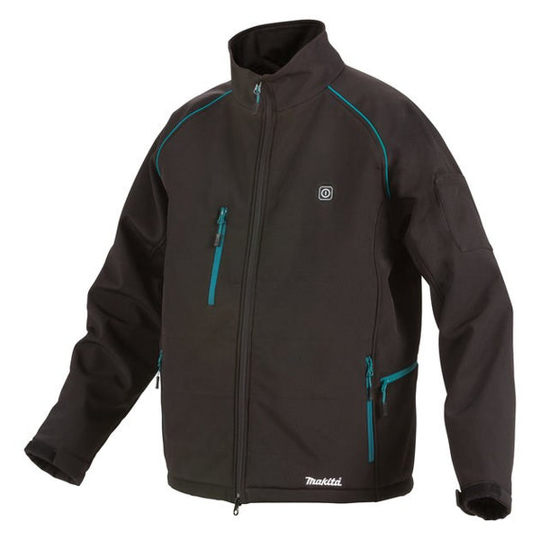 Makita 12V Max Black Heated Jacket (XL) - Tool Only. Bonus 12v Max 1.5Ah Battery (BL1016) & Charger (DC10WD).