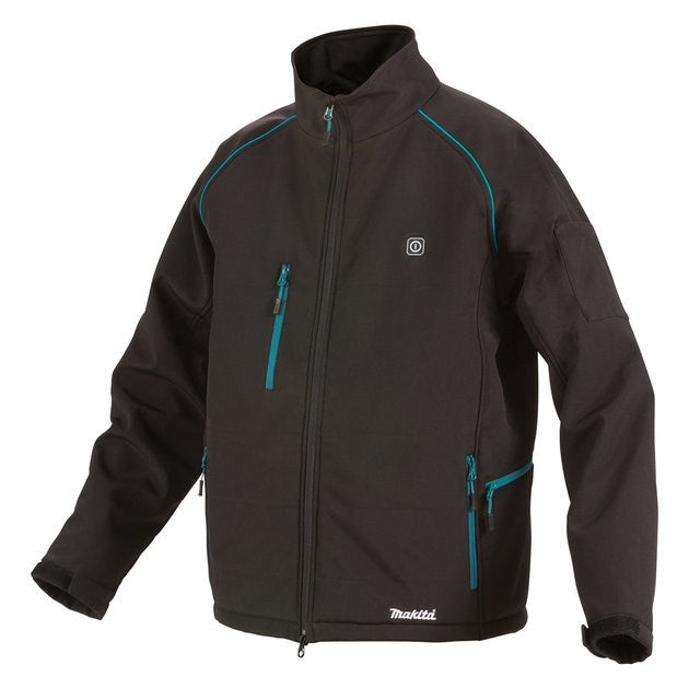 Makita 12V Max Black Heated Jacket (Medium) - Tool Only. Bonus 12v Max 1.5Ah Battery (BL1016) & Charger (DC10WD).