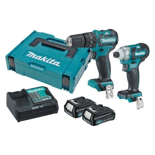 Makita 2 Piece BRUSHLESS Combo Kit - HP332DZ, TD111DZ, 2 x BL1021B, DC10SB, Connector Case (821549-5)