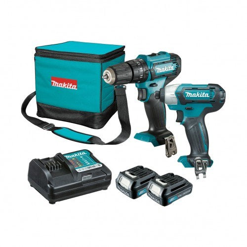 Makita 2 Piece Combo Kit - HP333DZ, TD110DZ, 2 x BL1016, DC10WD, Bag (831274-0)