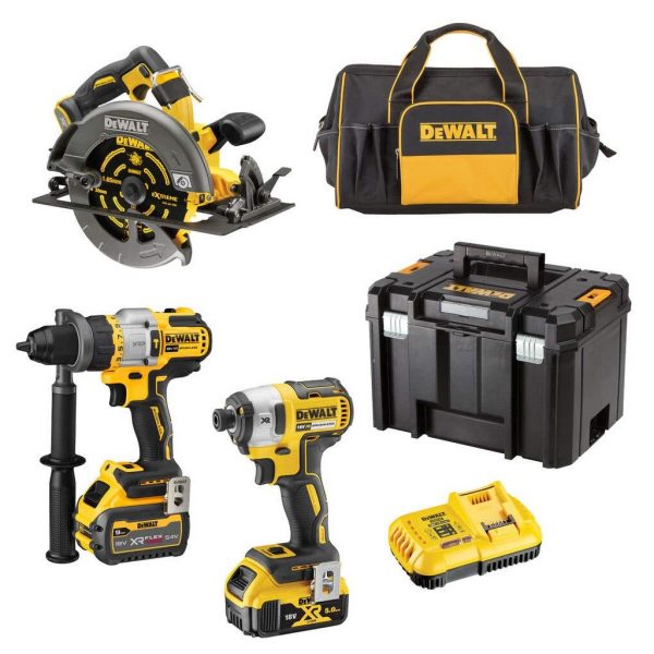 Dewalt 18V-54V 9-5.0Ah Brushless 3 Piece Combo Kit DCZ357P1X1T-XE