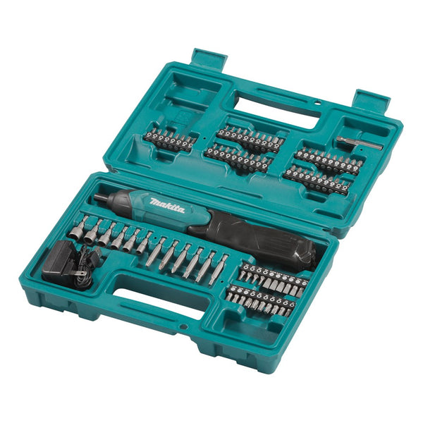 Makita 3.6V Pen Screwdriver (built in battery) Kit - Includes 80 piece bit set, charger & case