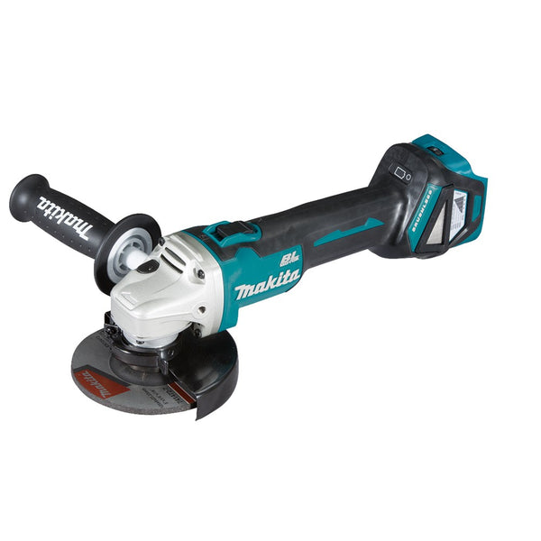 Makita 18V BRUSHLESS 125mm Angle Grinder, Slide Switch, Variable Speed, Kick Back Detection - Tool Only