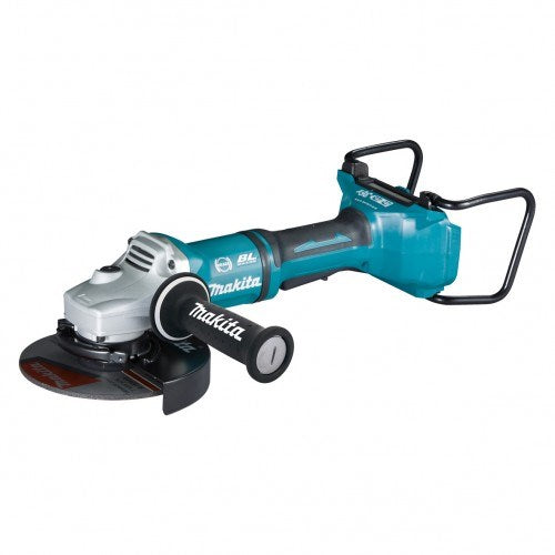 Makita 18Vx2 BRUSHLESS 180mm Paddle Switch Angle Grinder Kit - Includes 2 x 5.0Ah Batteries, Dual Port Rapid Charger & Carry Case