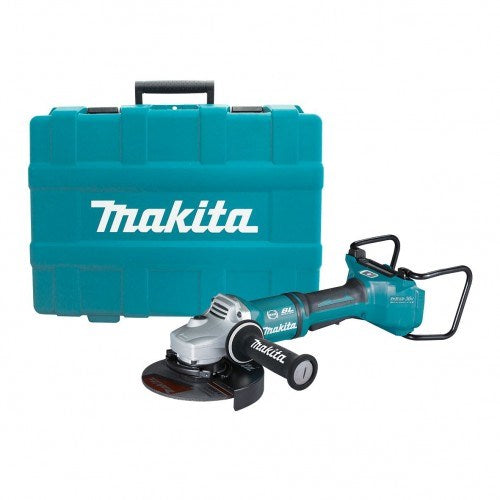 Makita 18Vx2 BRUSHLESS AWS 180mm (7") Angle Grinder, Paddle Switch, Kick Back Detection, Electric Brake, Anti-Vib Handle 
& Carry Case - Tool Only