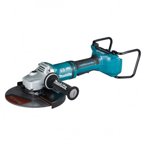 Makita 18Vx2 BRUSHLESS 230mm Paddle Switch Angle Grinder Kit - Includes 2 x 5.0Ah Batteries, Dual Port Rapid Charger & Carry Case