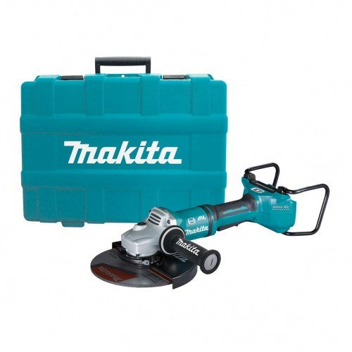 Makita 18Vx2 BRUSHLESS AWS 230mm Angle Grinder, Paddle Switch, Kick Back Detection, Electric Brake, Anti-Vib Handle & Carry Case - Tool Only