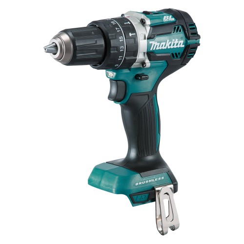 Makita 18V COMPACT BRUSHLESS Heavy Duty Hammer Driver Drill Kit - Includes 2 x 3.0Ah Batteries, Rapid Charger & Carry Case