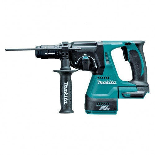 Makita 18V BRUSHLESS 24mm Quick Change Chuck Rotary Hammer Kit - Includes 2 x 5.0Ah Batteries, Rapid Charger & Carry Case