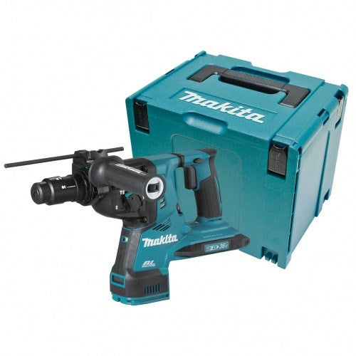 Makita 18Vx2 BRUSHLESS AWS 28mm SDS Plus Rotary Hammer Kit - Includes 2 x 5.0Ah Batteries, Dual Port Rapid Charger & Makpac Case