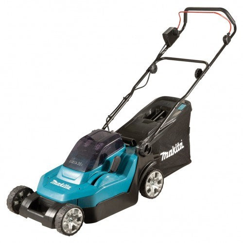 Makita 18Vx2 380mm (15") Lawn Mower Kit - Includes 2 x 5.0Ah Batteries & Dual Port Standard Charger