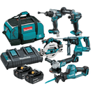 Makita 18V Brushless 6-Piece Combo Kit 5.0Ah DLX6136TX1