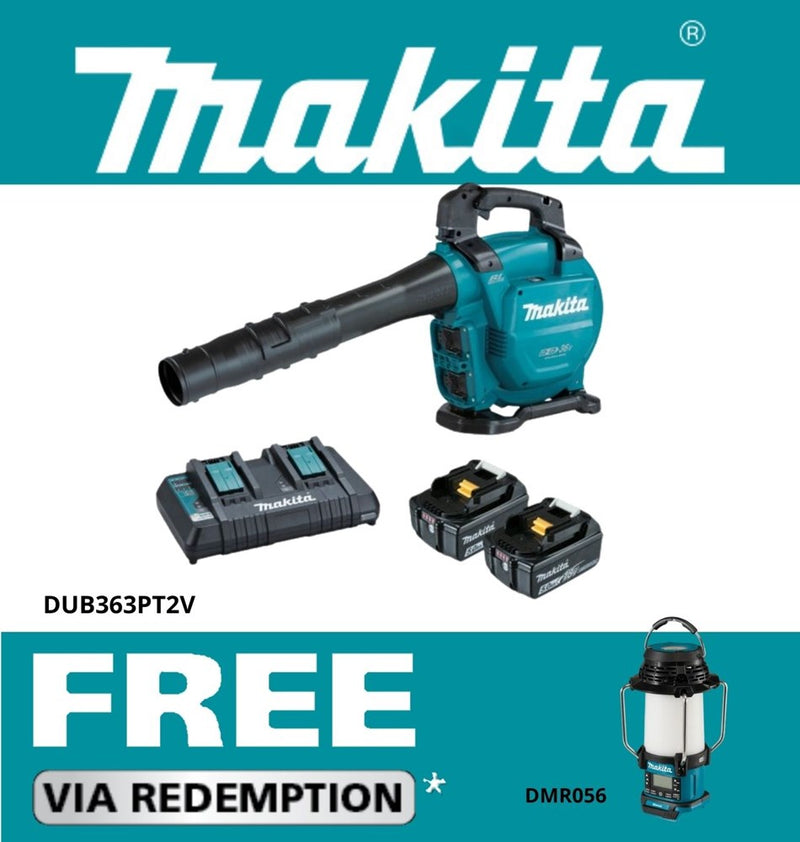 Makita 18Vx2 BRUSHLESS Blower/Vacuum Kit ? Includes 2 x 5.0Ah Batteries & Dual Port Rapid Charger