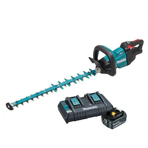 Makita 18V BRUSHLESS 600mm Hedge Trimmer Kit - Includes 5.0Ah Battery & Dual Port Rapid Charger