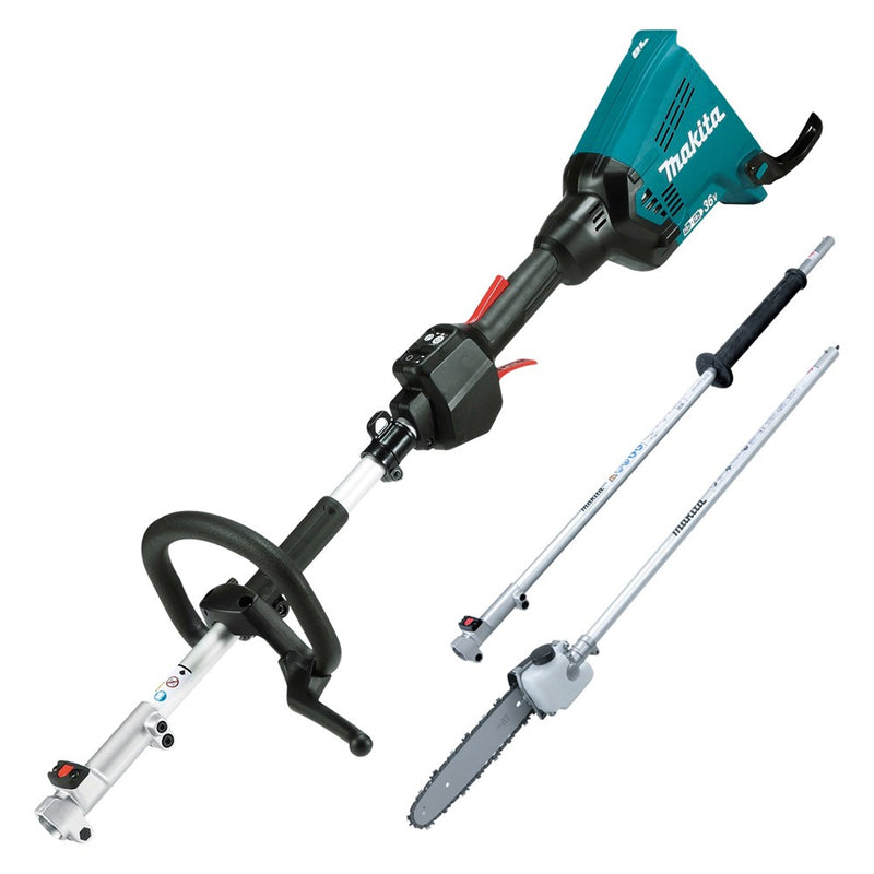 Makita 18Vx2 BRUSHLESS Multi-Function Powerhead - Tool Only, (LE400MP) Extension Pole & (EY403MP) Pole Saw Attachment