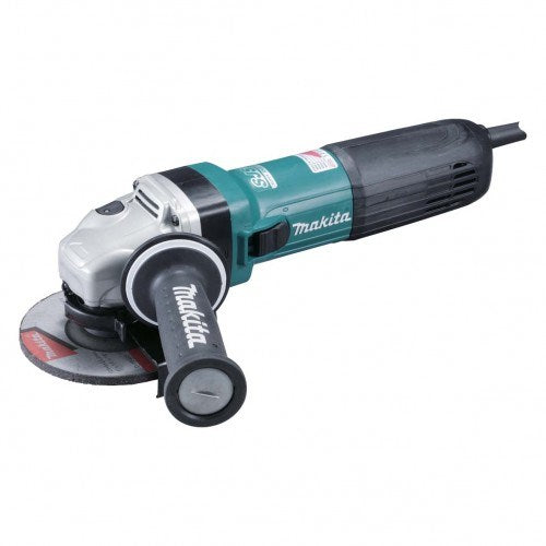 Makita 125mm (5") Angle Grinder, 1400W, Constant Speed Control, soft start, current limiter, anti-restart, variable speed, SJSII, mechanical brake, anti-vibration handle