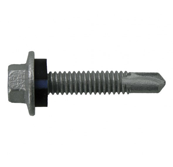 SELF DRILLING HEX HEAD SCREWS FINE THREAD 14G X 45MM WITH WASHER