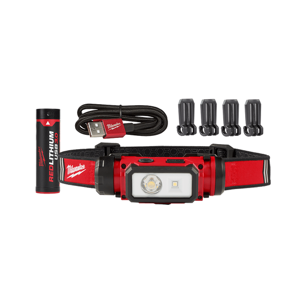 Milwaukee REDLITHIUM™ USB Rechargeable Hard Hat Headlamp 600 Lumen 3.0 Ah Kit