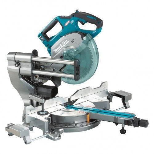 Makita 40V Max BRUSHLESS AWS* 216mm (8-1/2") Slide Compound Mitre Saw - Includes 2 x 4.0Ah Batteries & Single Port Rapid Charger *AWS Receiver sold separately (198901-5)