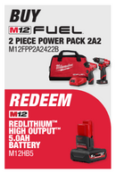 Milwaukee M12 FUEL™ 2 Piece Power Pack 2A2 M12FPP2A2422B