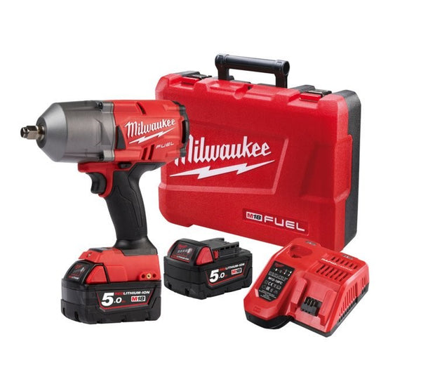 Milwaukee M18 FUEL? 1/2" High Torque Impact Wrench with Friction Ring Kit (2x 5.0Ah)