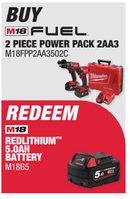 Milwaukee M18 FUEL 2 Piece Combo Kit 2A3 (M18FPD3, M18FID3)
