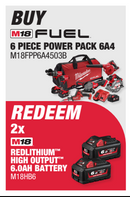 Milwaukee M18 FUEL Li-Ion 6 Piece Combo Kit M18FPP6A4503B