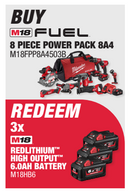 Milwaukee M18FPP8A4503B M18 18V 5.0Ah Li-ion Cordless Brushless 8 Piece Combo Kit