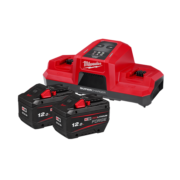 Milwaukee M18FSPD122B 18V REDLITHIUM FORGE 12.0Ah Super Charger Starter Pack