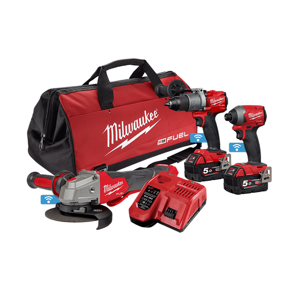 Milwaukee M18 FUEL ONE-KEY 3 Piece Power Pack 3A2 (M18ONEPD2, M18ONEID2, M18ONEFAG125XPDB-0)