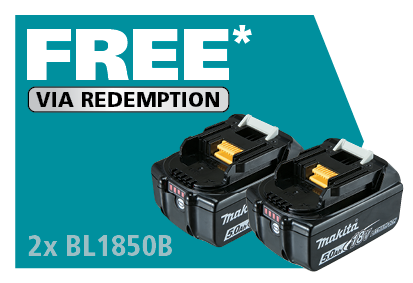 Makita 5 Piece BRUSHLESS Combo Kit - DHP486Z, DTD154Z, DGA504Z, DJR187Z, DHR242Z, 2 x BL1850B, DC18RC & 199936-9