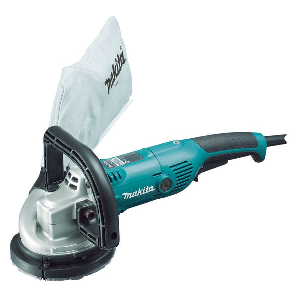 Makita 125mm (5") Concrete Planer, 1,400W, with steel case, Includes rough diamond wheel