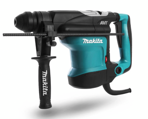 Makita 32mm SDS Plus Rotary Hammer, 850W, AVT (Keyless Chuck, 10pc SDS-Plus Drill Bit/Chisel Set, 5pc Multi Material Drill Bit Set)