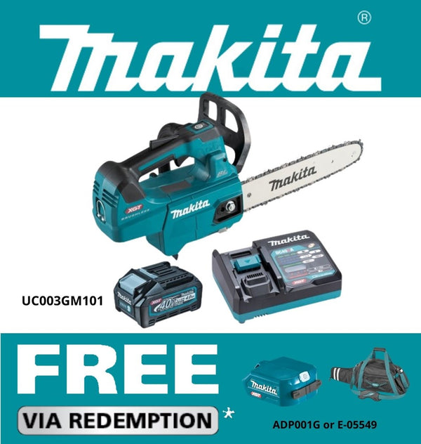 Makita 40V Max BRUSHLESS 300mm Top Handle Chainsaw - Includes 4.0Ah Battery & Single Port Rapid Charger