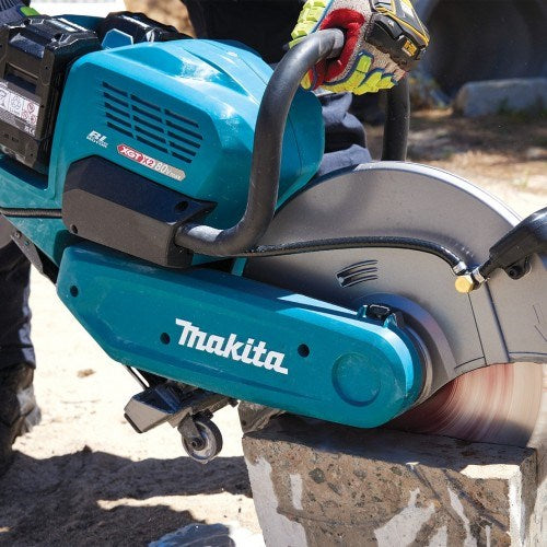 Makita 80V Max (40Vx2) BRUSHLESS 355mm (14") Power Cut - Includes 2 x 8.0Ah Battery & Dual Port Rapid Charger