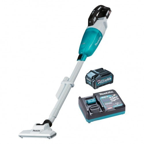 Makita 40V Max BRUSHLESS Stick Vacuum Kit - Includes 1 x 4.0Ah Battery & Single Port Rapid Charger