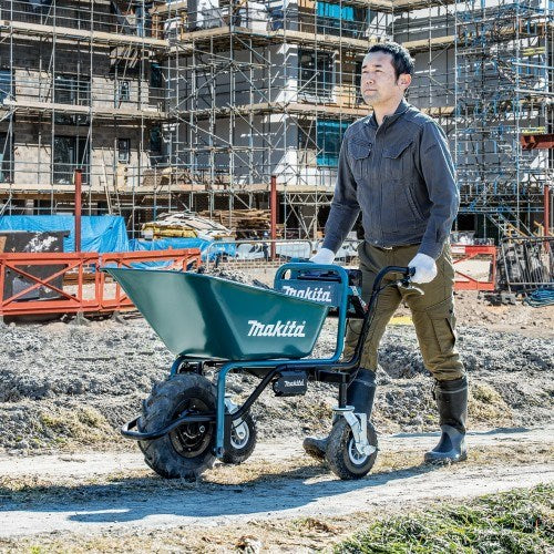 Makita 18V BRUSHLESS Wheelbarrow with bucket (198494-2) Kit - Includes 2 x 5.0Ah Batteries & Dual Port Rapid Charger