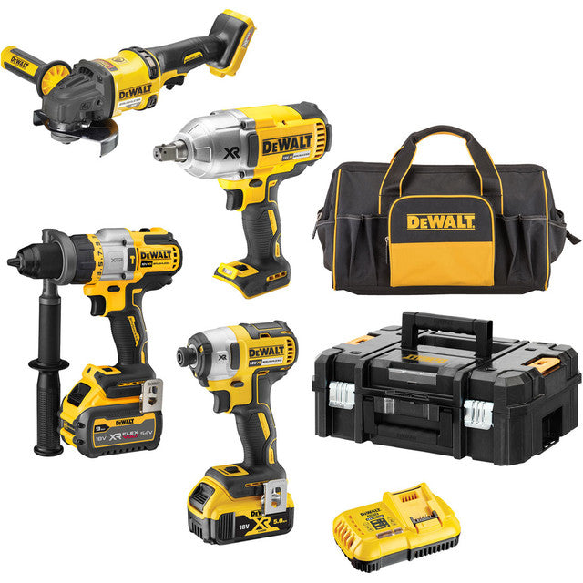 Dewalt 18V/54V XR 4 Piece 1 X 5.0AH/1 X 9.0AH Combo Kit DCZ441P1X1T-XE