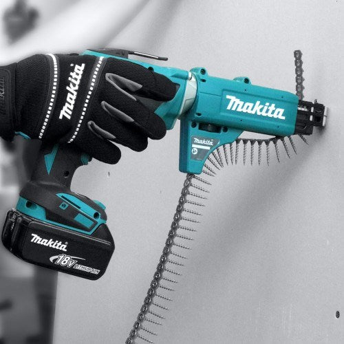 Makita 18V BRUSHLESS High Torque Screwdriver, Autofeed Collated Screwgun Attachment - Tool Only